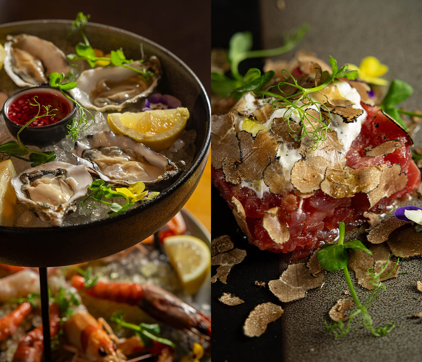 Fine dining raw seafood in Venice