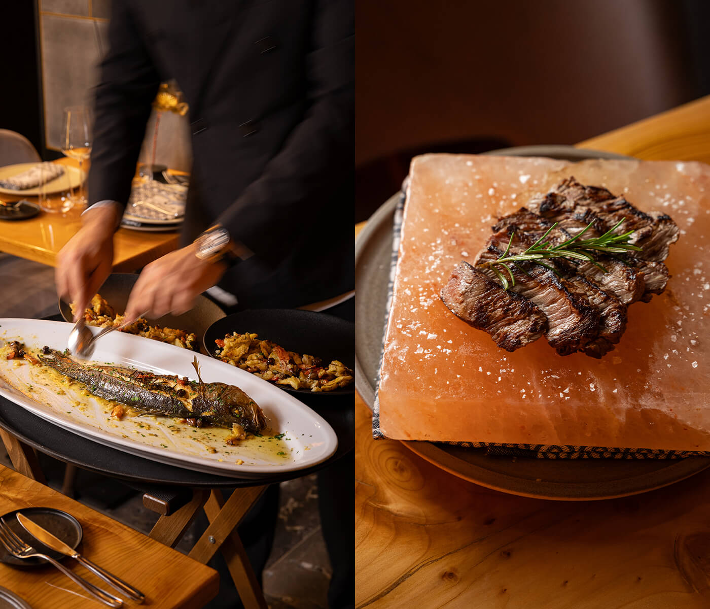 Fine dining main courses in Venice